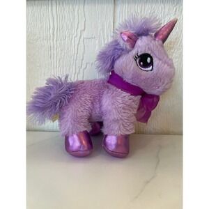 Purple Plush Unicorn Stuffed Animal Sparkle Horn Scarf Toy